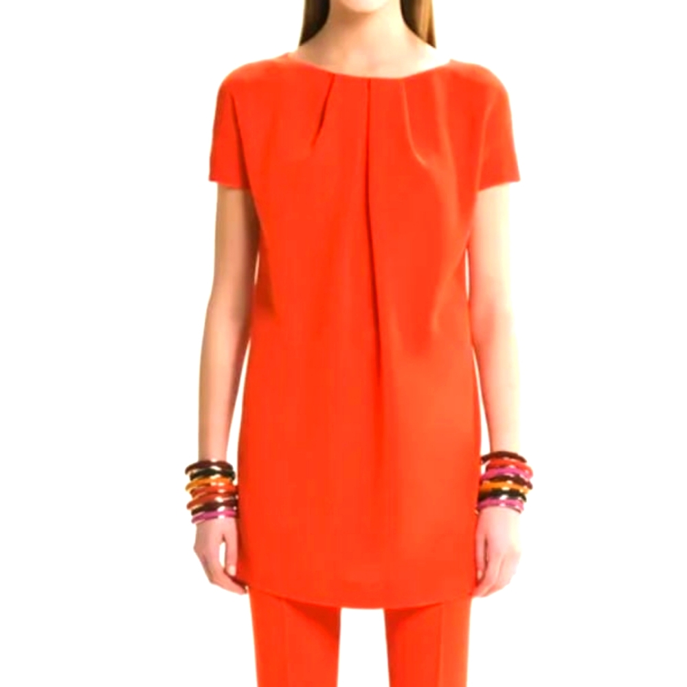 Maxmara Orange-Red Short Sleeve Dress